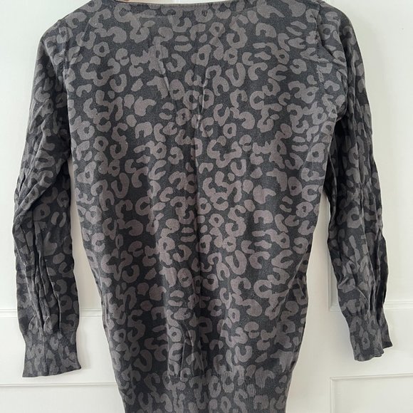 A.P.C France Black Gray Leopard Lightweight Cotton Sweater sz M APC Top - Picture 2 of 5
